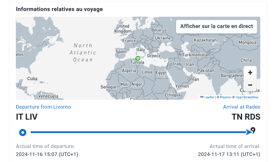 Tunisie Telegraph — الأولى بعد إحتجازها من قبل خفر السواحل الإيطالي :السفينة أميلكار في طريقها إلى ميناء رادس