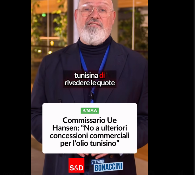 &mdash; رئيس الحزب الديموقراطي الايطالي يعلق على قرار الاتحاد الأوروبي رفض رفع حصة تونس من زيت الزيتون