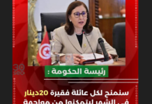 حقيقة تصريح رئيسة الحكومة التونسية بشأن « منحة الـ 20 ديناراً »